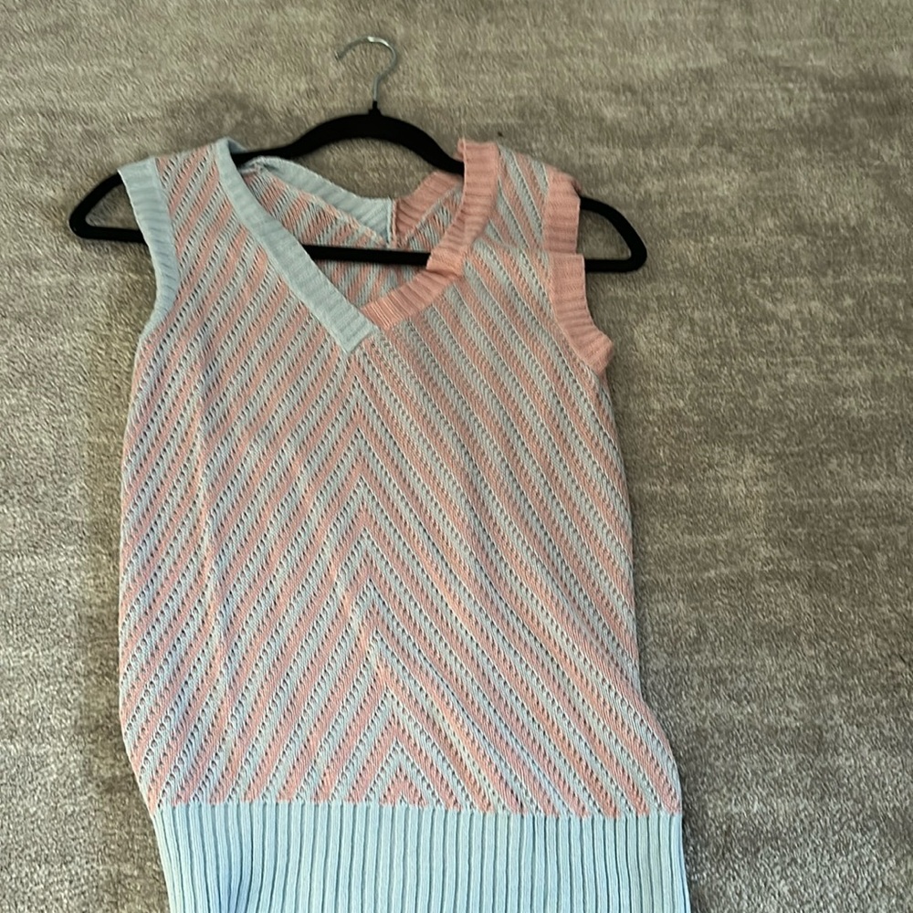 Blue Pink Sweater Vest